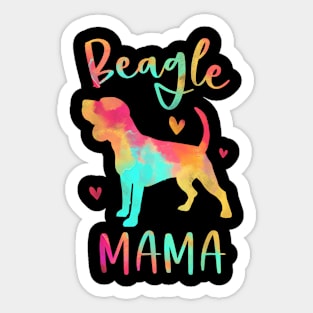 Beagle Mama Colorful Beagle  Dog Mom Sticker